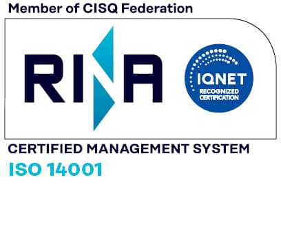 Logo certificazione iso 14001 ottenuta da Ruscalla Renato S.p.a.