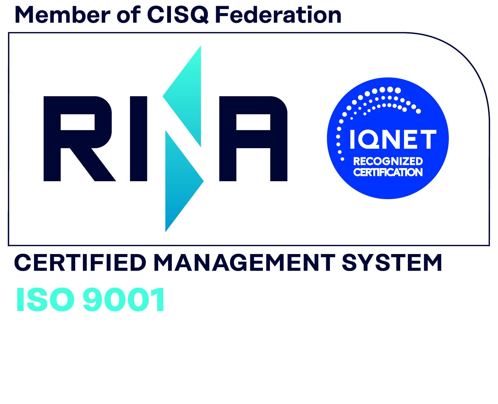 Logo certificazione iso 9001 ottenuta da Ruscalla Renato S.p.a.